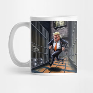 Trump running from Prison T-Shirts Design Mug